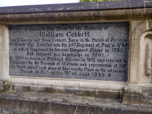 William Cobbett's grave stone