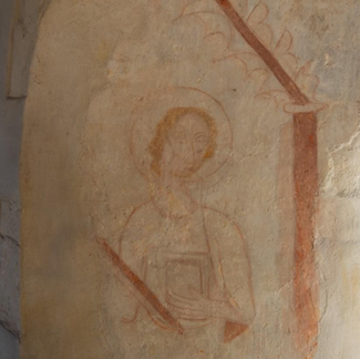 Restored 13th century wall painting 