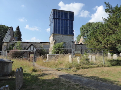 St Peter's Church, Ropley after the fire