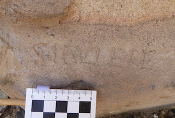 A name - Sinclere - on the base of the font