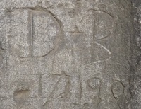 Name with date at south porch