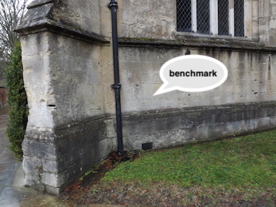 Location of benchmark on St Michael's Church
